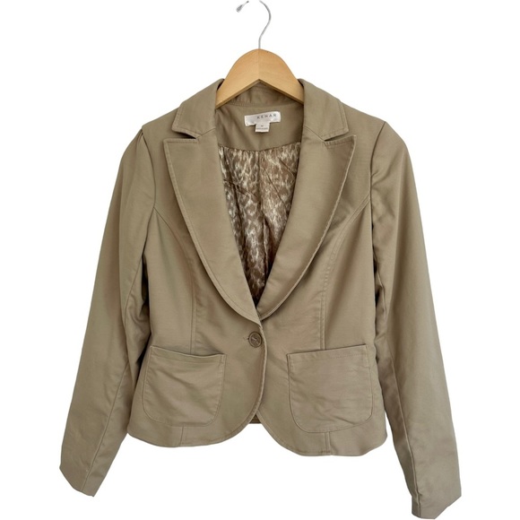 Kenar Career Tan Single Button Blazer Fully Lined Single Vent Size Medium - Picture 12 of 13